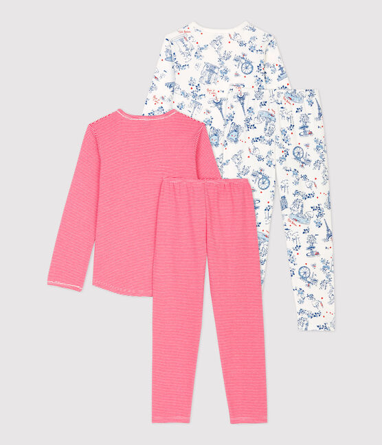 Girls' Pinstriped and Paris Print Cotton Pyjamas - 2-Pack variante 1
